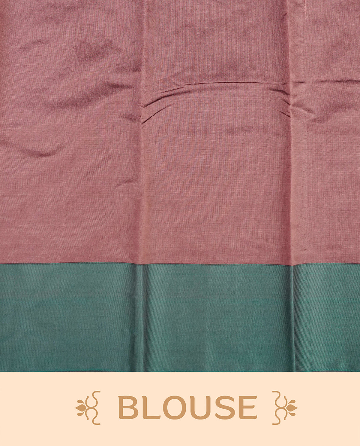 Dusty onion colour silk cotton saree featuring aqua green colour thread motifs on body thread detiled contrast borders & pallu, comes with matching blouse piece