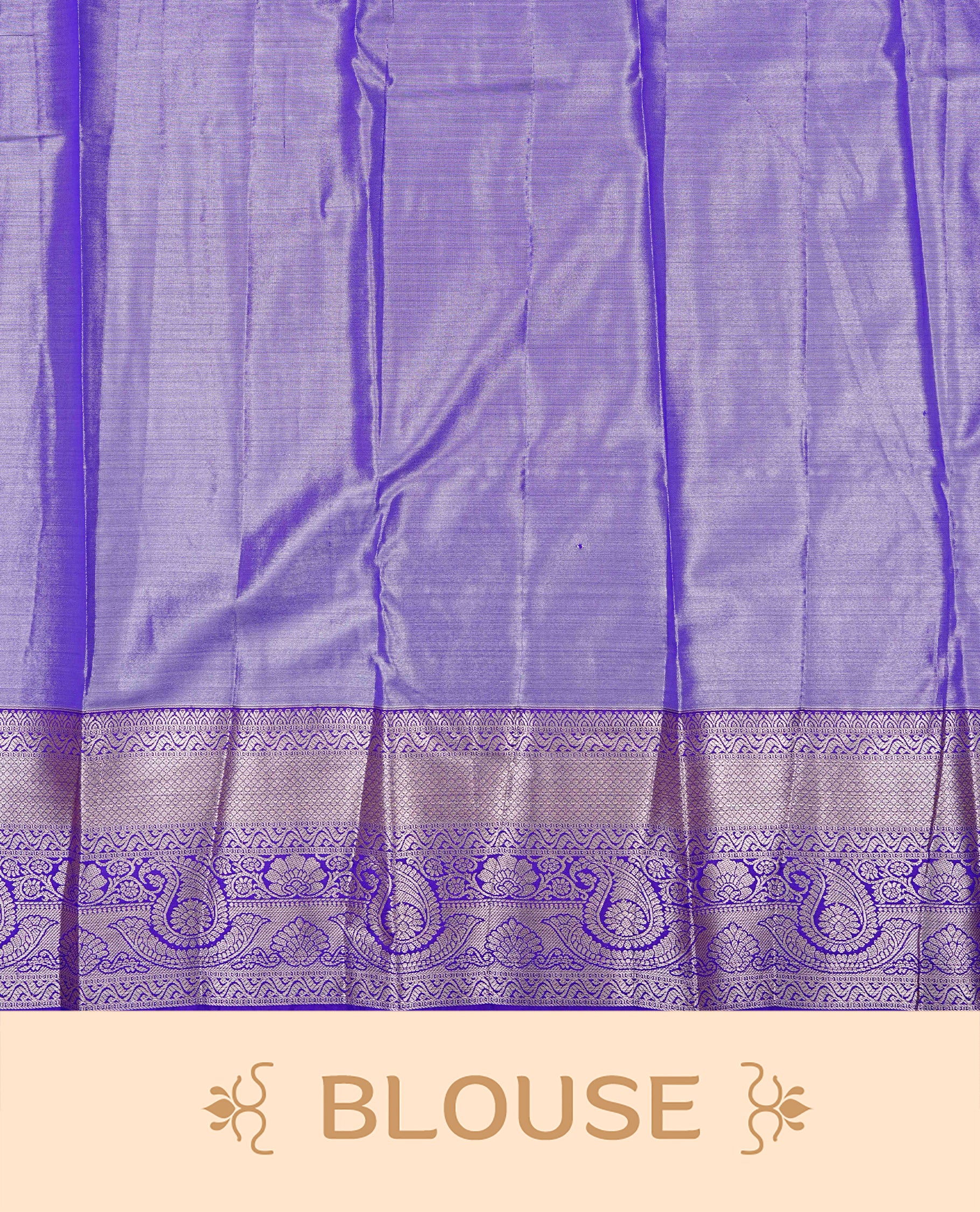 Pale Yellow colour Double shade Semi tissue silk saree featuring Gold & silver zari kodi pattern on body, contrast Olive colour with traditional border, Violet colour with silver zari Pallu, paired with matching.