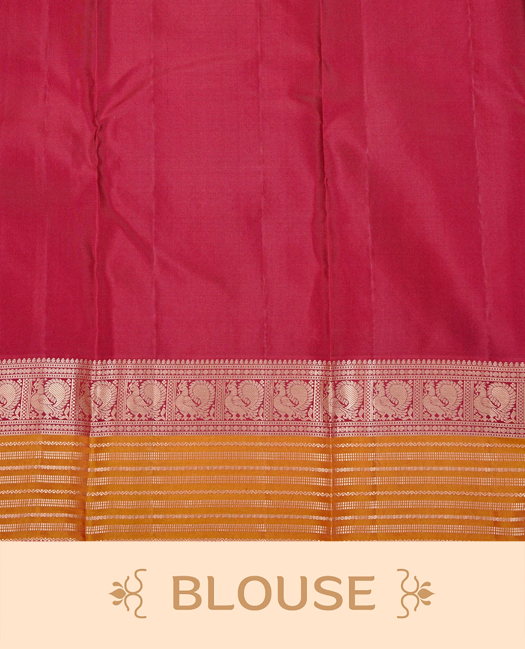 Navy Blue Colour Kancheepuram silk saree featuring gold zari circle motifs on body, highlighting Gold zari Elephant & Peacock Traditional On contrast Maroon & mustard border, paired with Matching blouse piece.