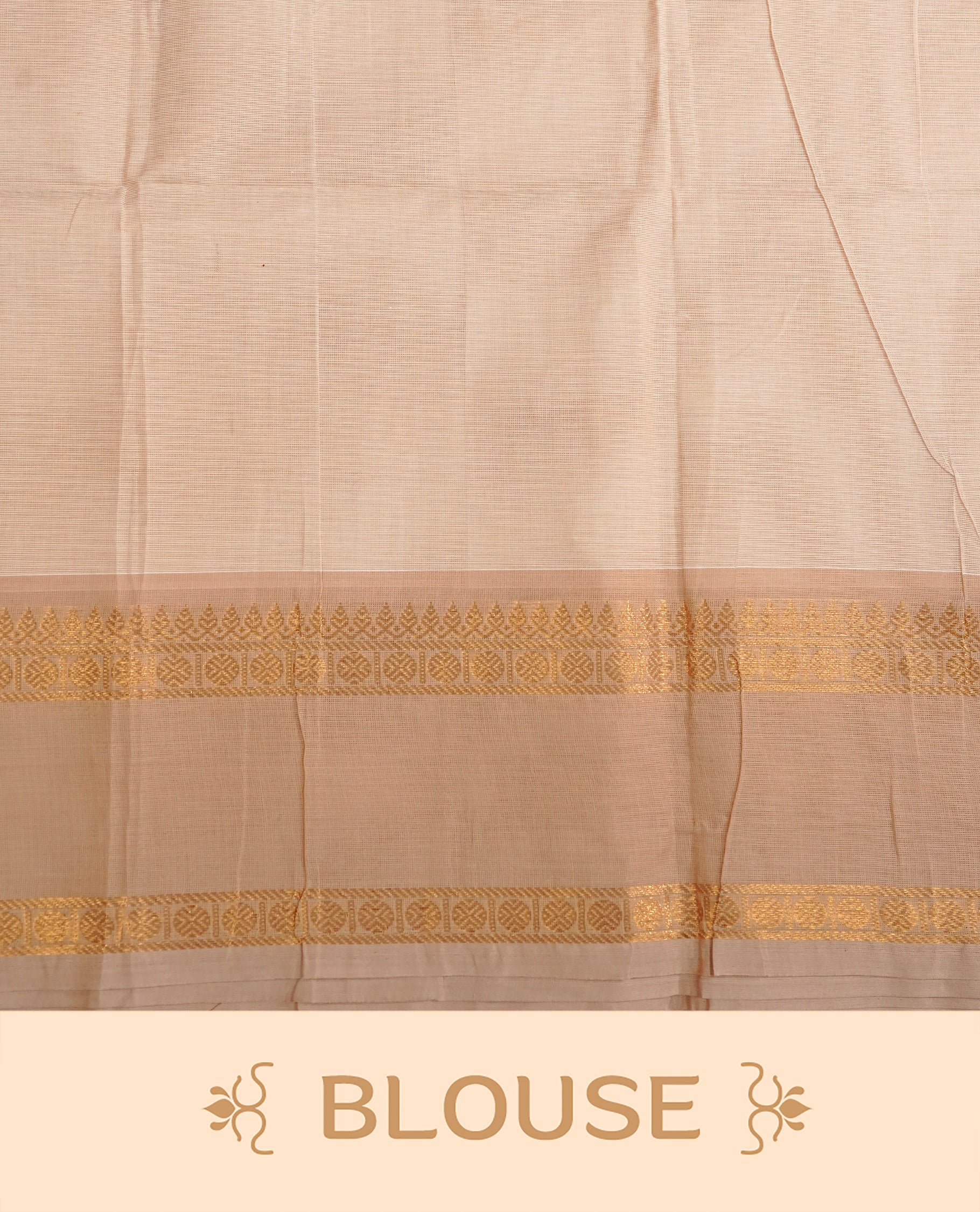 Cream colour chettinad cotton saree Featuring Elegant plain on body, complemented by self colour with zari border, comes with matching blouse piece.