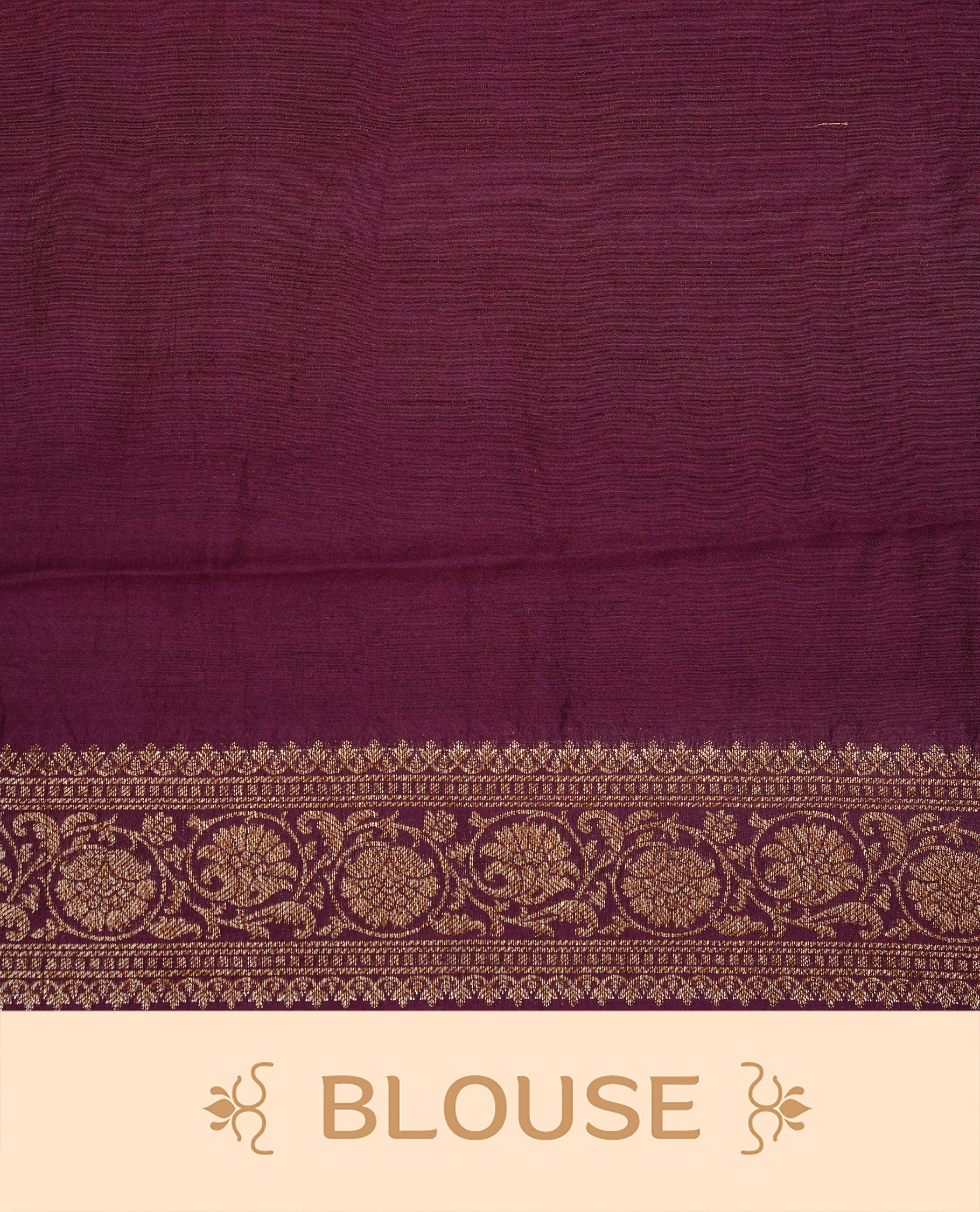 Orange colour Banaras tussar silk saree featuring elegant gold zari buttas across the body, complemented by a contrast chocolate brown border with rich zari detailing. Comes paired with a matching blouse piece.