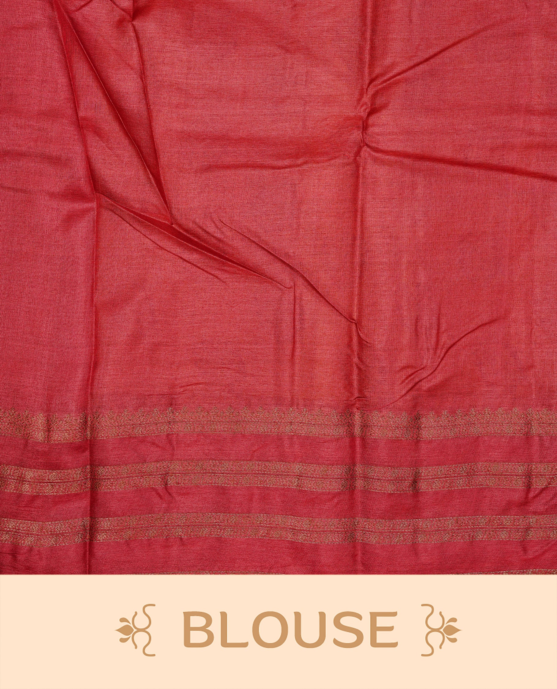 Mustard colour pure tussar banaras silk saree featuring gold zari motifs on body, highlighting contrast Maroon colour with zari border, paired with matching blouse piece.