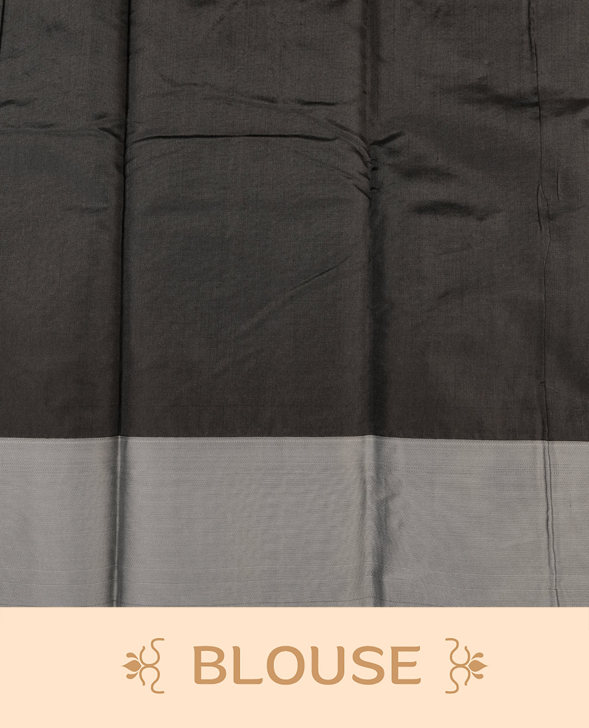 Black colour silk cotton saree featuring ash colour thread motifs on body thread detiled contrast borders & pallu,comes with matching blouse piece