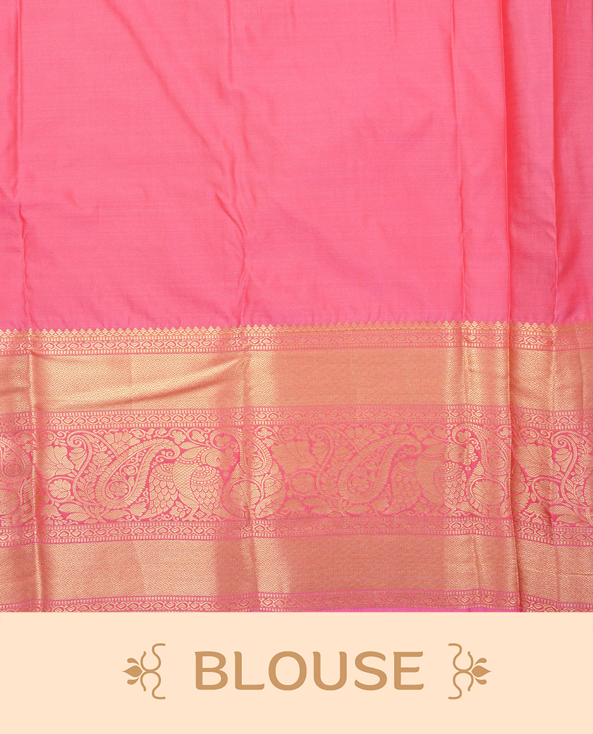 Green colour semi wedding saree featuring gold zari check with peacocok motifs on body complemented by contrast magenta colour with traditional border, comes with macthing blouse piece.