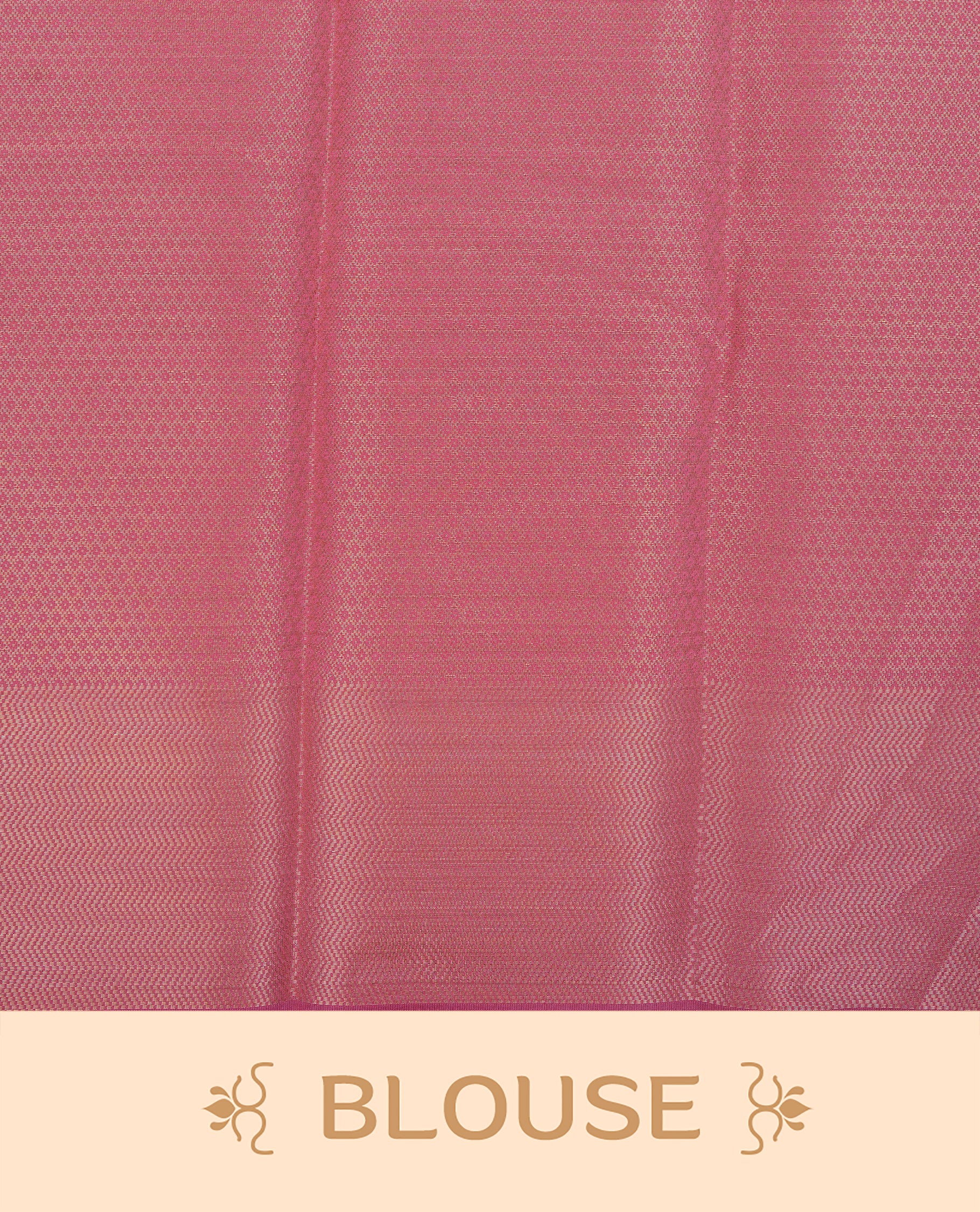 Pink Colour Semi Wedding Silk Saree Featuring Gold Zari Floral Stripes On Body, Adored With Self colour With Traditional Border, Paired With Matching Blouse Piece.