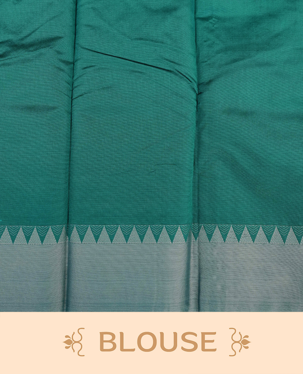 Dark teal colour silk cotton saree featuring ash teal colour thread motifs on body thread detiled contrast borders & pallu,comes with matching blouse piece