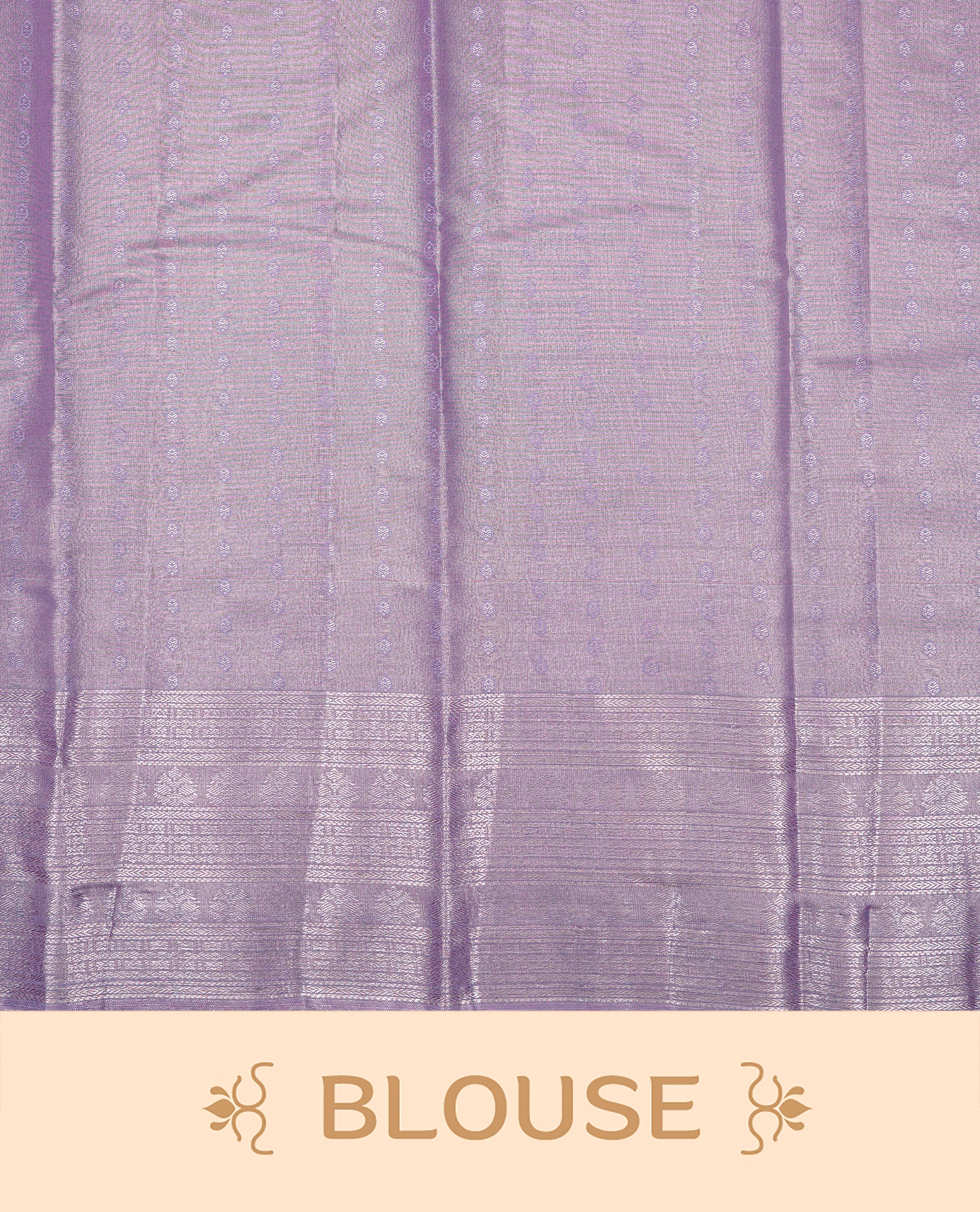 Lavender & Silver colour Double shade Semi tissue silk saree featuring self color kodi pattern on body, self colour with traditional border, paired with matching.