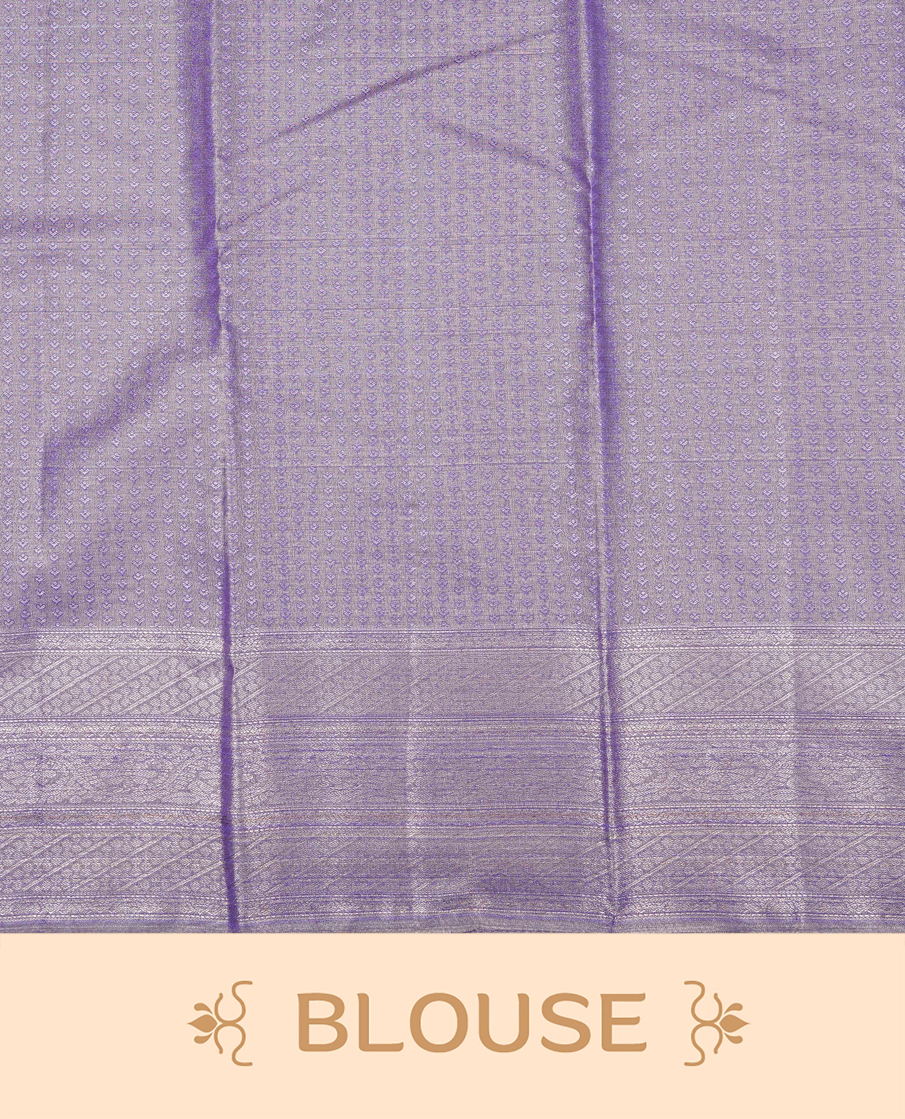 Periwinkle & Silver colour Double shade Semi tissue silk saree featuring self color kodi pattern on body, self colour with traditional border, paired with matching.