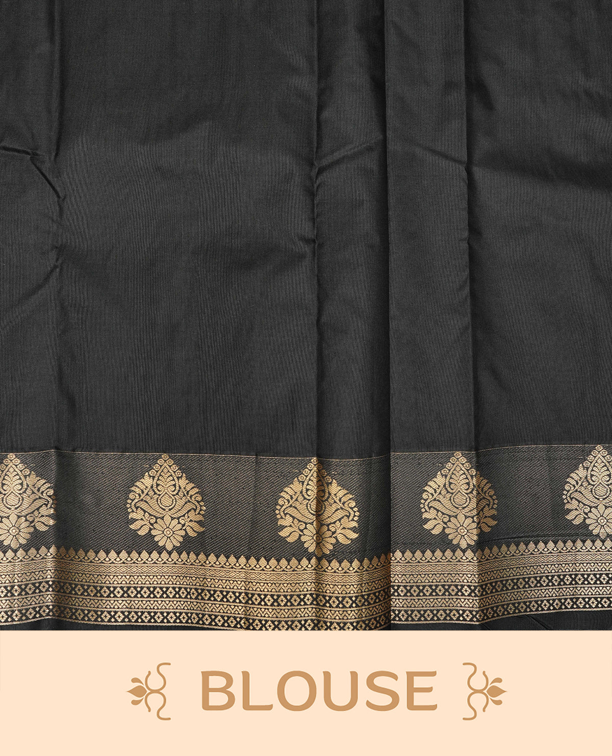 Yellow colour semi wedding silk saree featuring gold zari checks with buttas on body,contrast black colour with traditional border on body,rich pallu comes with matching blouse piece