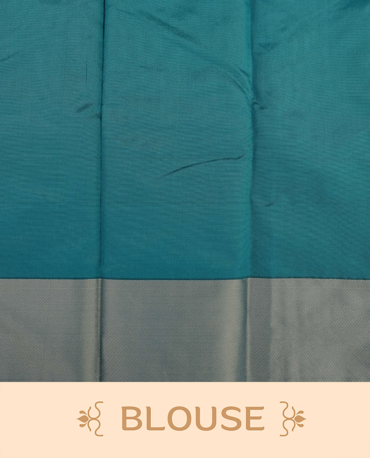 Teal blue colour silk cotton saree featuring ash blue colour thread motifs on body thread detiled contrast borders & pallu,comes with matching blouse piece