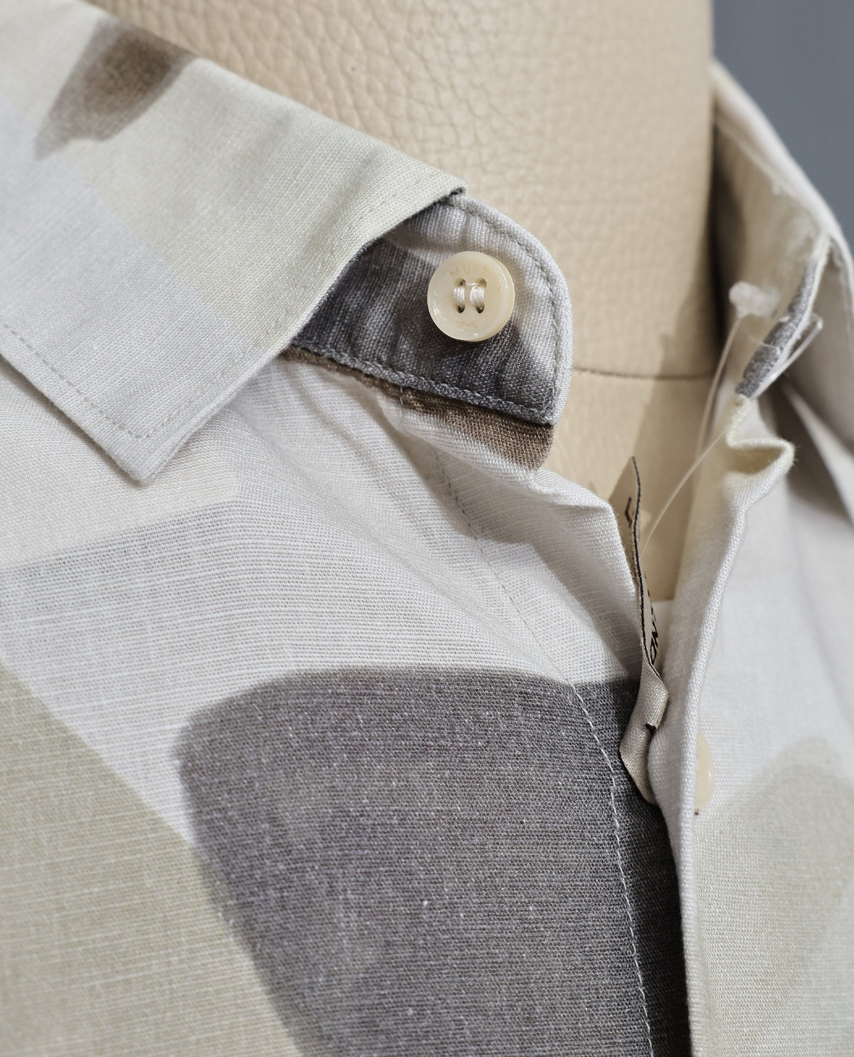 Cream colour shirt Multi colour geometric pattern body, Half sleeve.