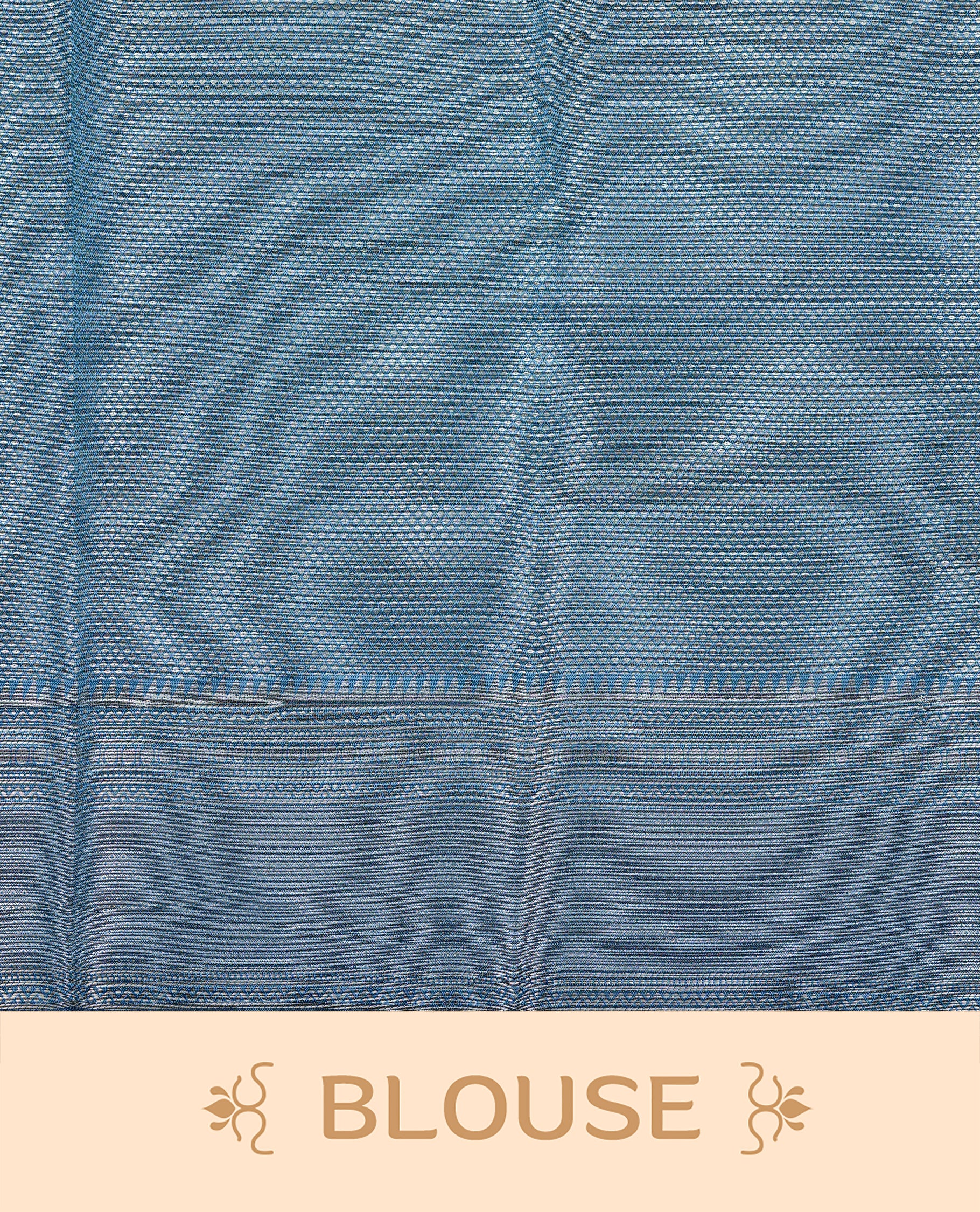 Teal colour Semi Wedding silk saree featuring gold zari kodi pattern across body, complemented by self colour with traditional border, paired with matching blouse piece.