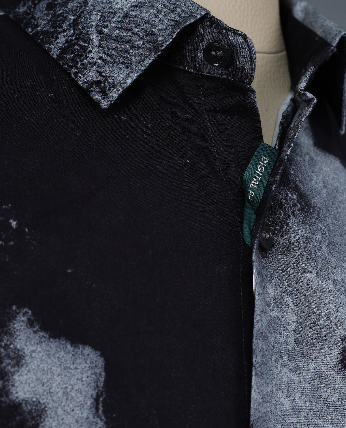 Dark blue & Grey colour design shirt with pattern on body, Full sleeve.