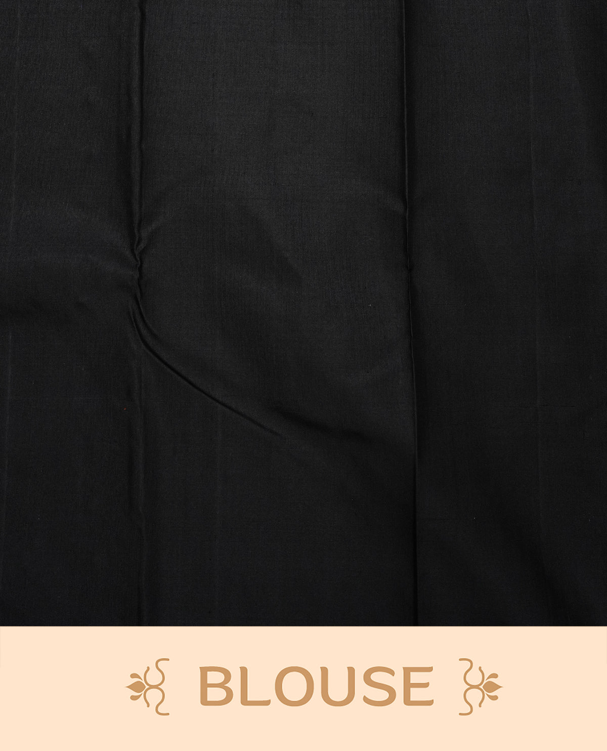 Black Colour Traditional Kancheepuram Saree featuring elegant multicolour floral vine embroidery on the body, complemented by a rich gold zari woven pallu with Peacock and geometric motifs, paired with a matching blouse piece.