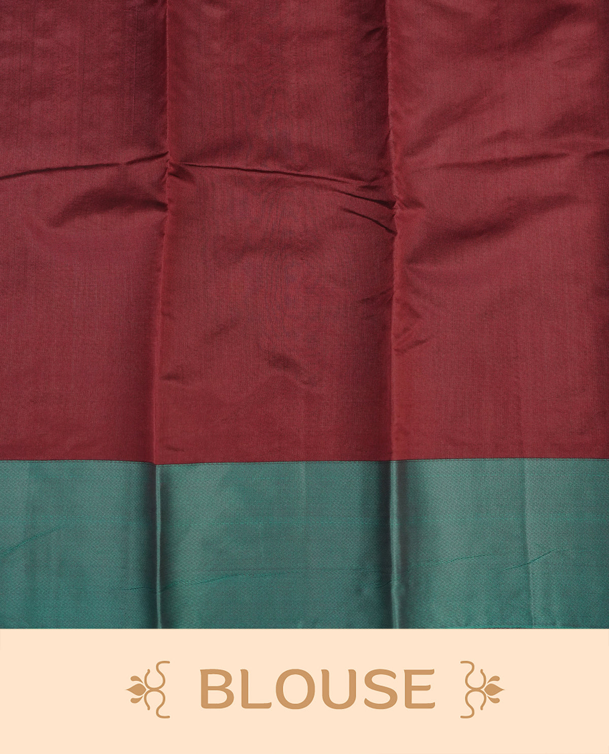 Dark maroon colour silk cotton saree featuring aqua colour thread motifs on body thread detiled contrast borders & pallu, comes with matching blouse piece
