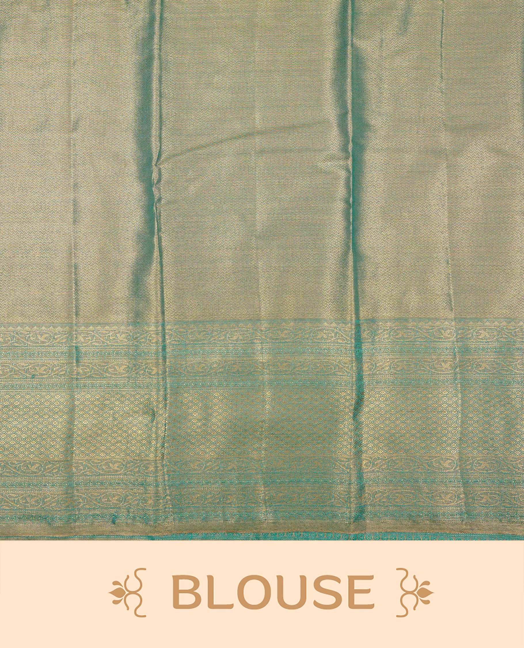 Green & Gold colour Double shade Semi tissue silk saree featuring self color kodi pattern on body, self colour with traditional border, paired with matching.