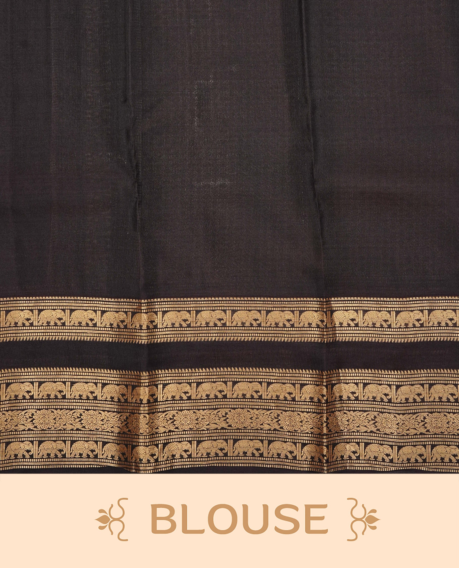 Lavender colour Kancheepuram silk saree featuring Gold zari check with Chakra Motifs on body, complemented by chocolate colour with Traditional border, comes with matching blouse piece.