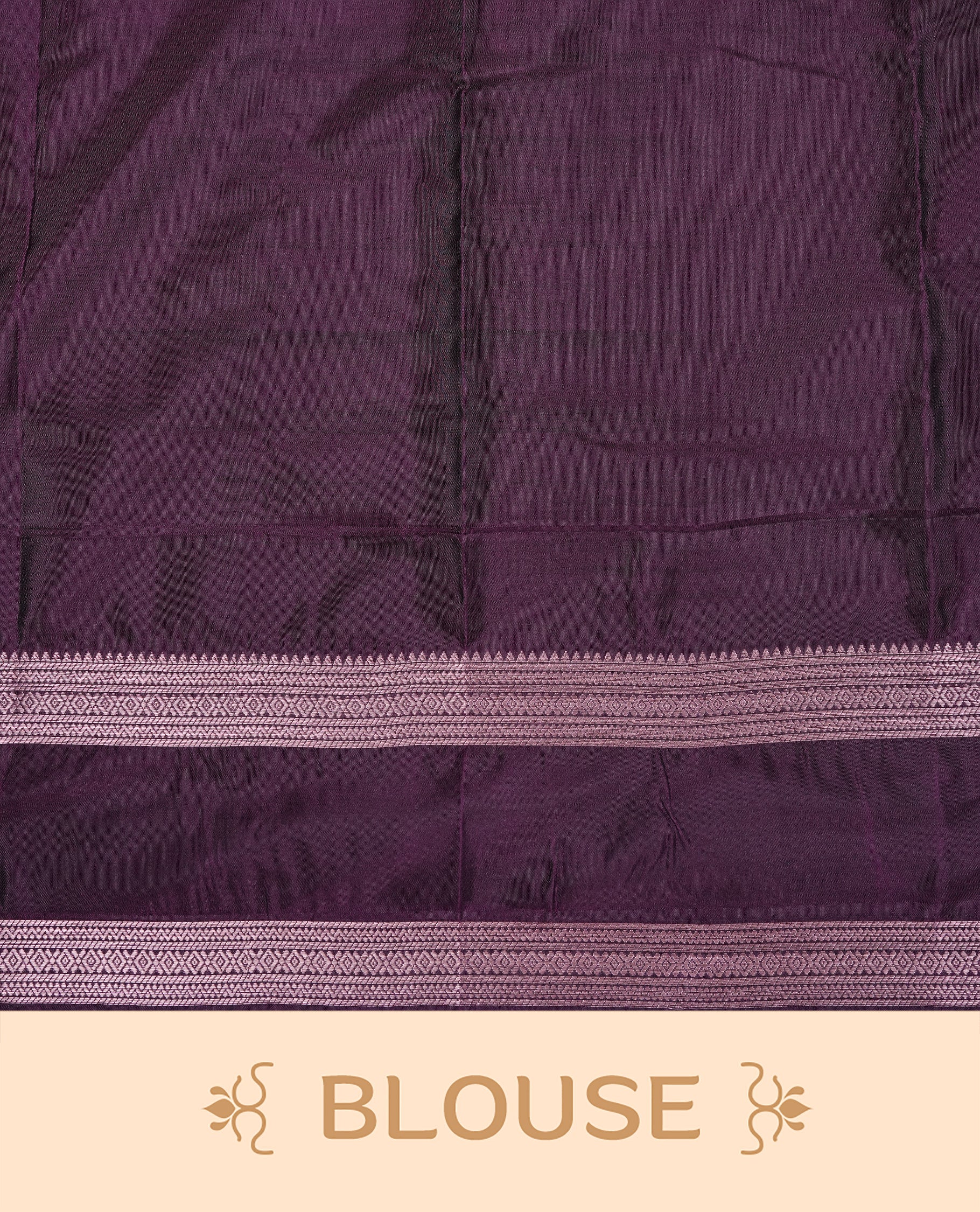 Grape Colour  Semi Soft Slik  Saree Featuring An Elegant Self Floral Woven Body, Enhanced By A Traditional Rose Gold Zari Border And Rich Pallu, Paired With A Matching Blouse Piece.