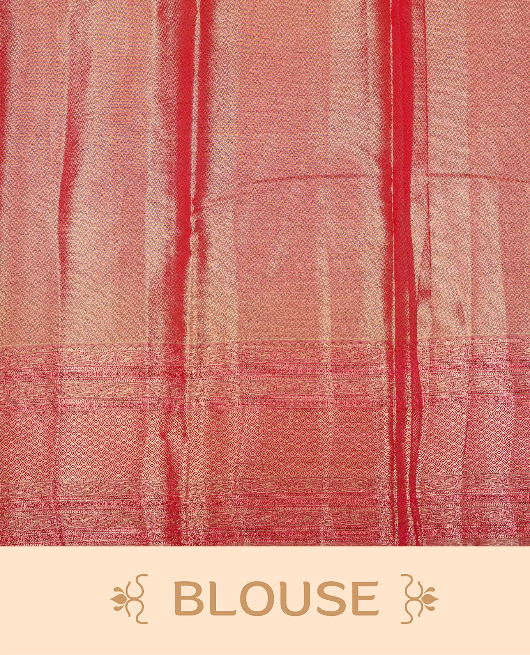 Magenta & Gold colour Double shade Semi tissue silk saree featuring Gold zari kodi pattern on body, self colour with traditional border, paired with matching.
