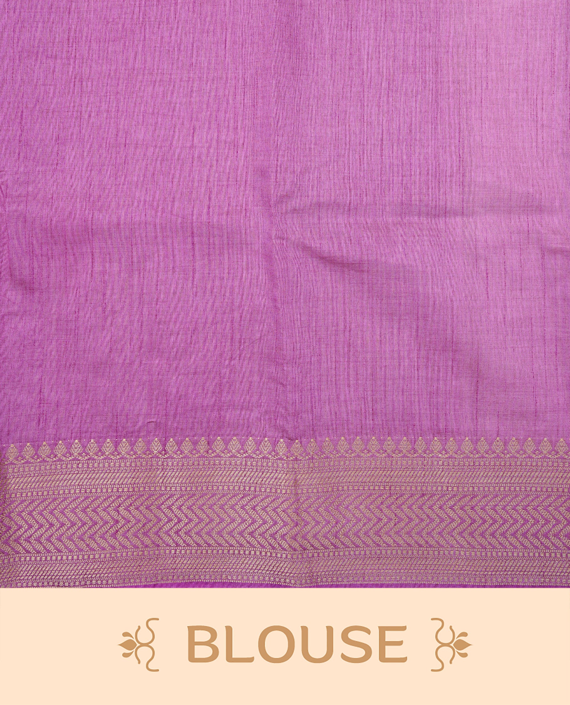 Off white Gold Tussar Saree Featuring elegant plain body, Complemented by contrast Purple colour with gold zari Border, comes with matching blouse piece.