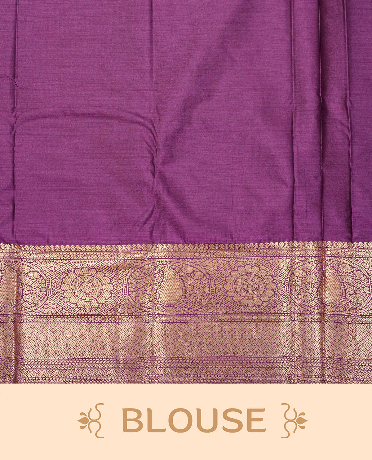 Aqua green colour semi wedding saree featuring gold zari check with motifs on body complemented by contrast purple colour with traditional border, comes with macthing blouse piece.