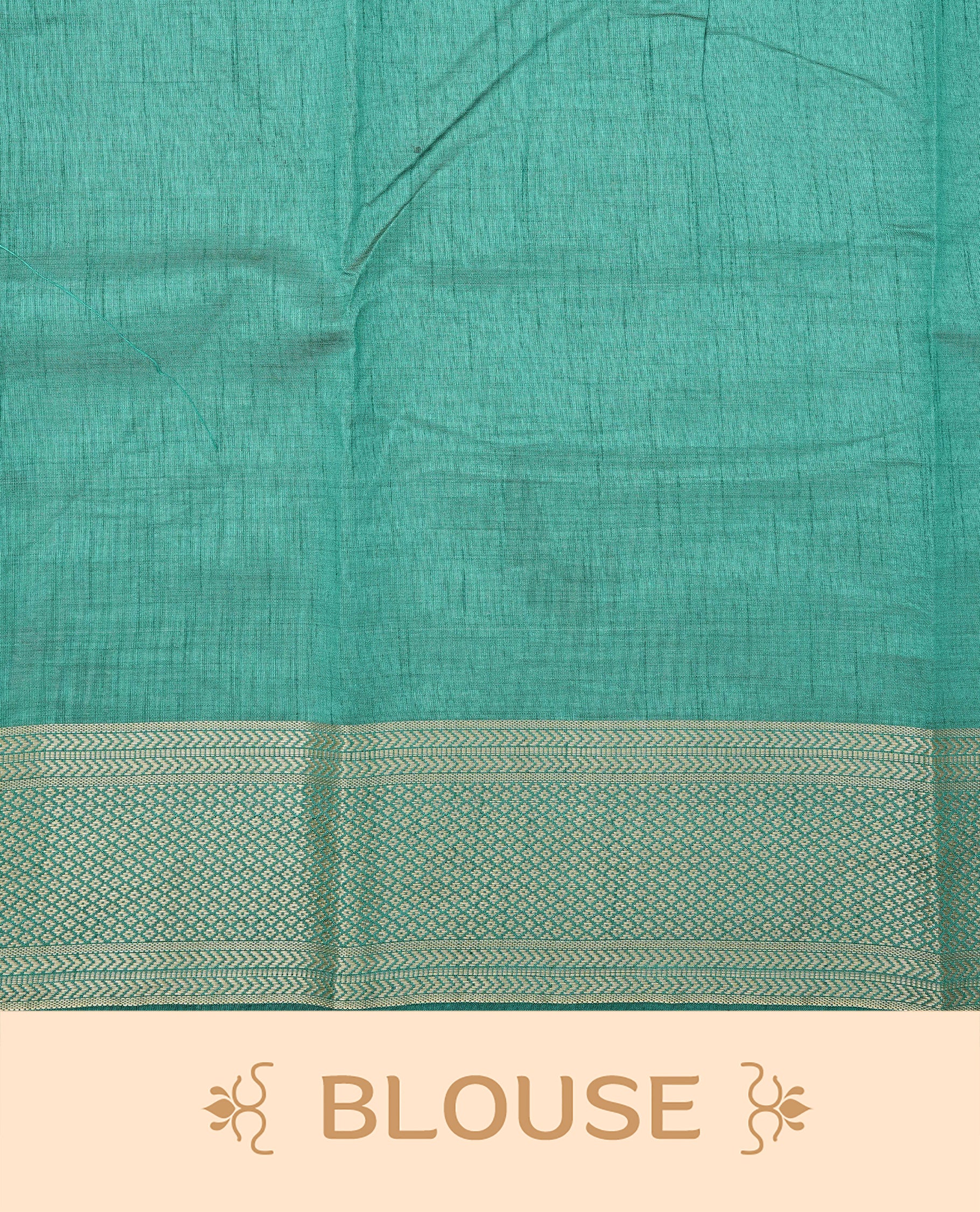 Light Gold Tussar saree featuring Gold zari buttas on body, complemented by contrast Green Colour with Gold zari border, comes with matching blouse piece.