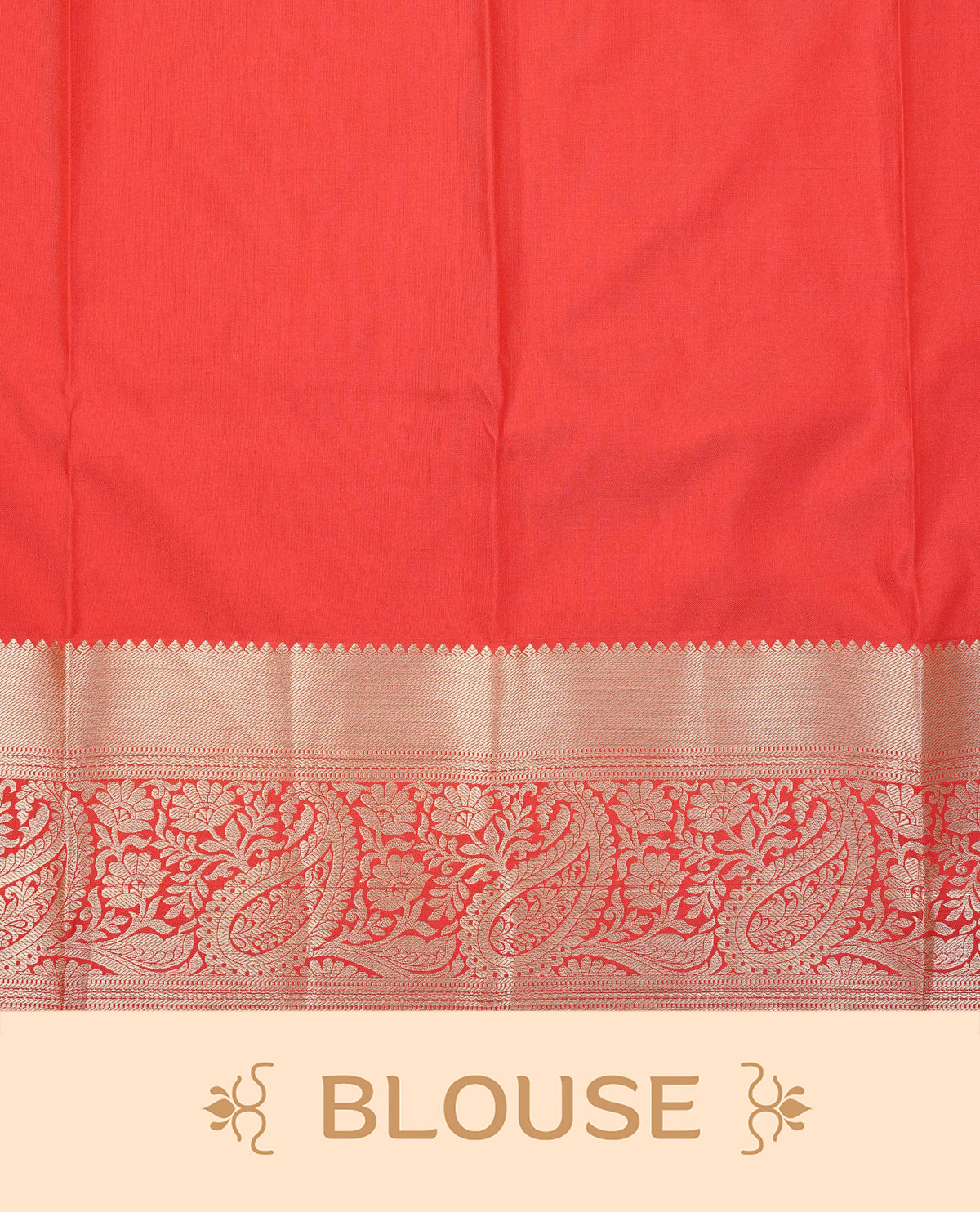 Red colour semi wedding saree featuring gold zari check with  motifs on body complemented by self colour with traditional border, comes with matching blouse piece.