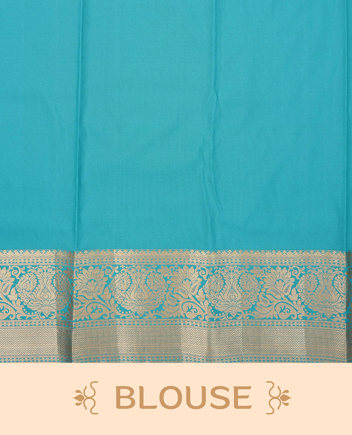 Sky blue colour semi wedding saree featuring gold zari check with motifs on body complemented by Self colour with traditional border, comes with matching blouse piece.