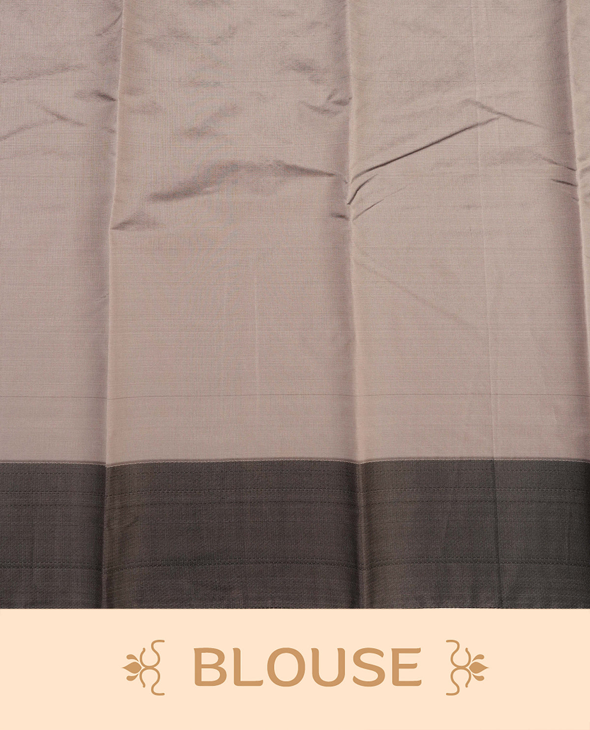 Light grey silk cotton saree featuring dark grey colour thread motifs on body thread detiled contrast borders & pallu,comes with matching blouse piece