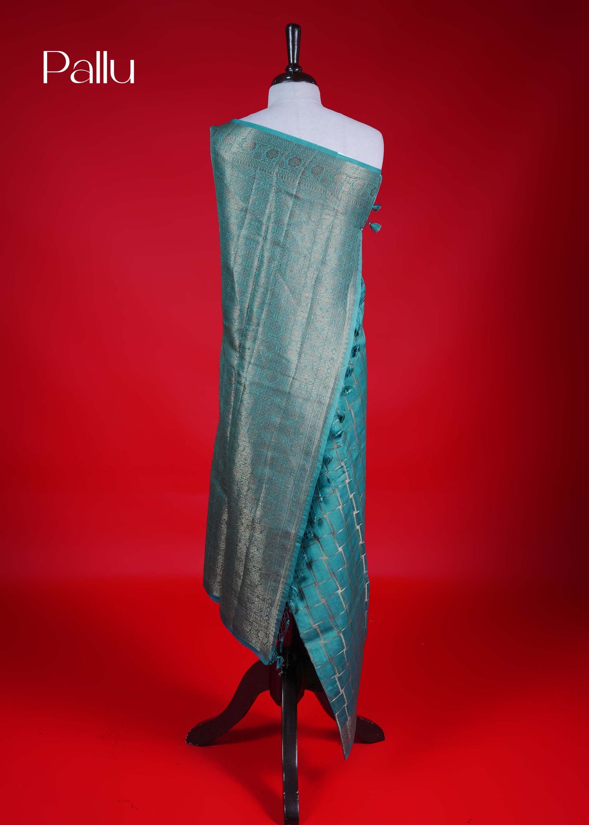 Teal Green colour Banarasi Chanderi silk saree