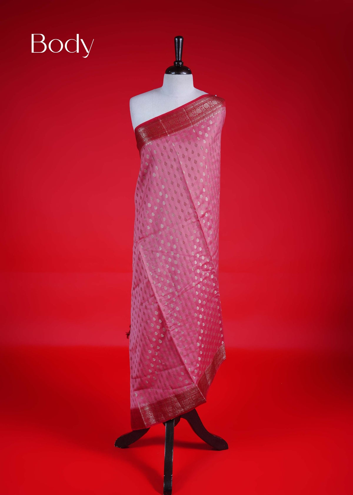 Peach colour Banarasi Chanderi silk saree
