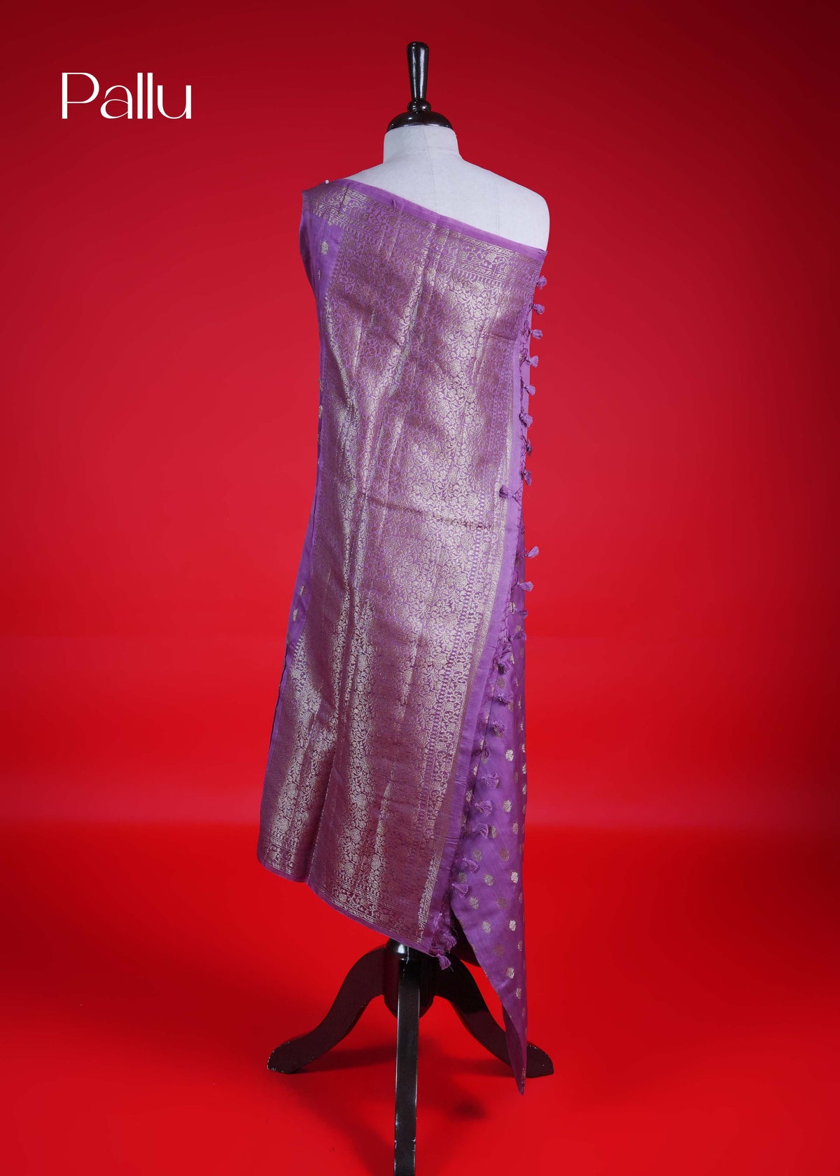 Lavender colour Banarasi Chanderi silk saree