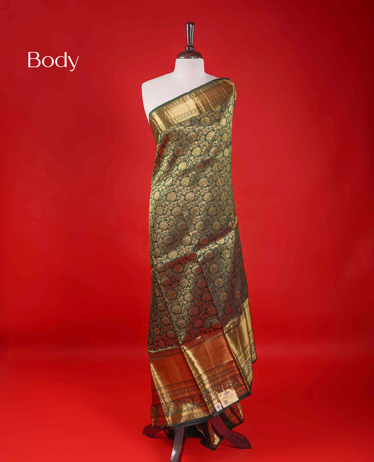 Bottle Green Colour Samudrika Silk saree.