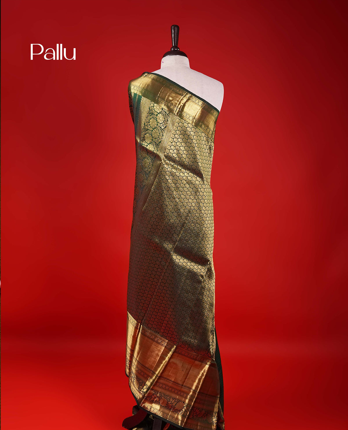 Bottle Green Colour Samudrika Silk saree.