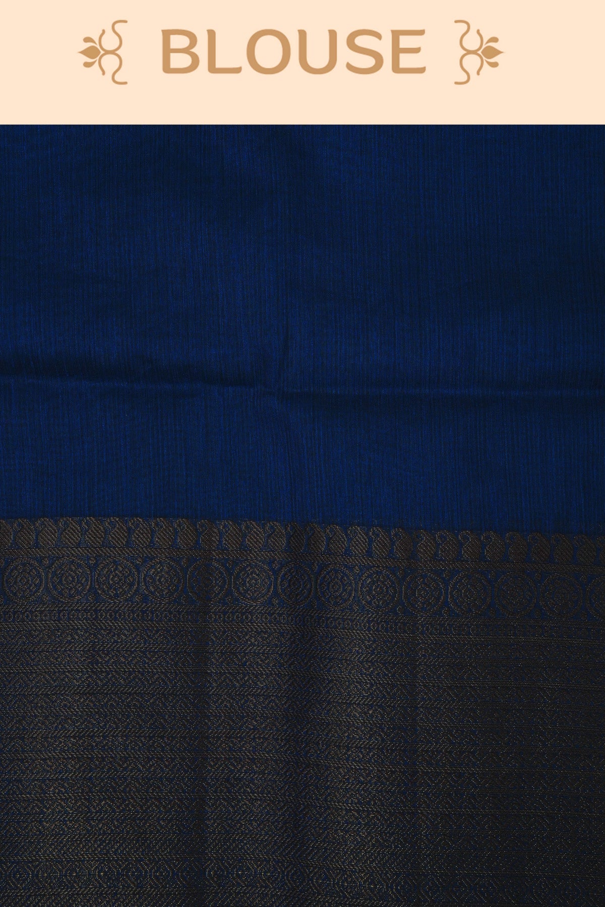 Blue colour semi linen saree plain body, contrast self colour gold zari detailed border, grand pallu comes with matching blouse piece