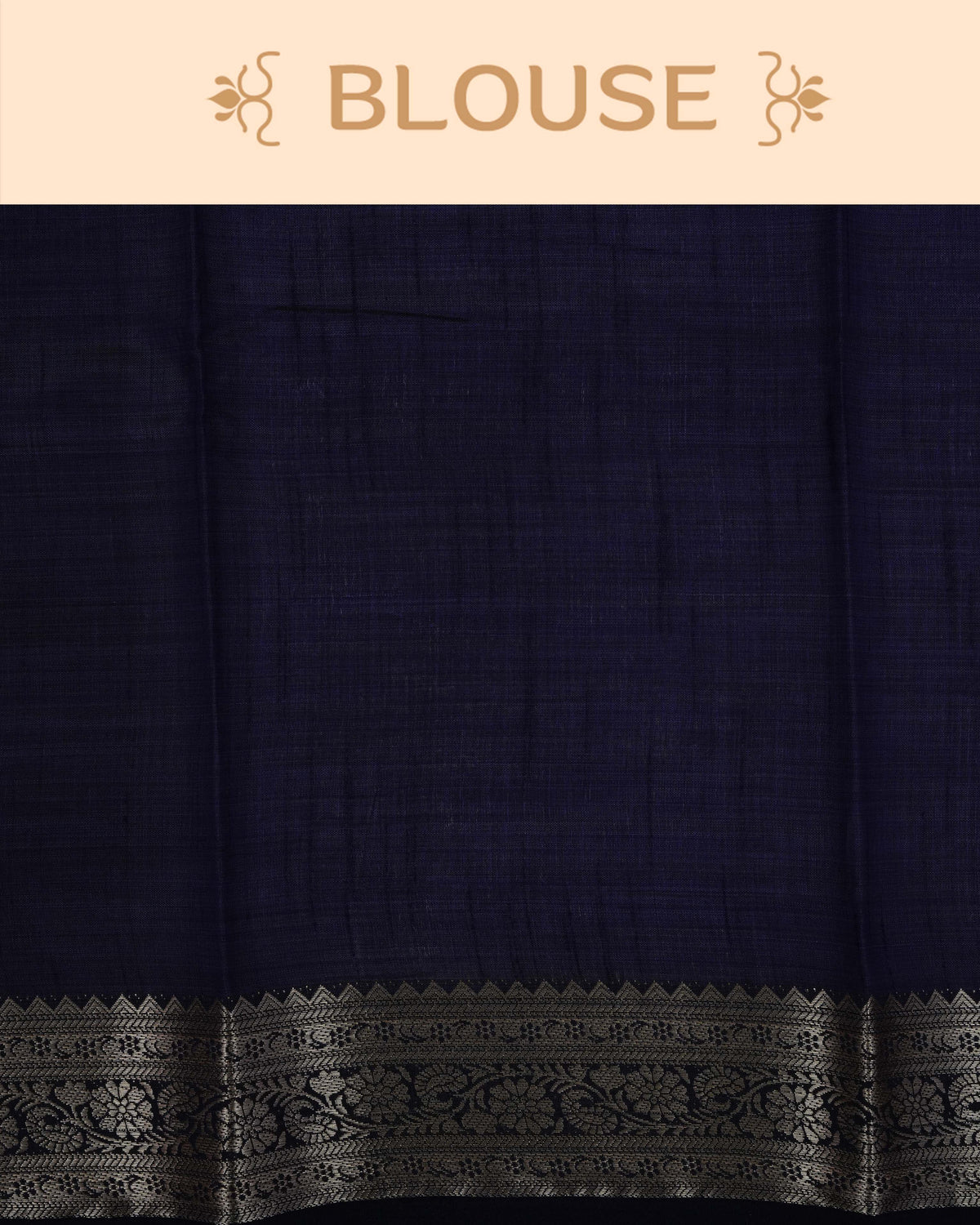 Cream colour Tussar silk saree Featuring Plain body, complemented by Contrast purple colour gold zari floral patterns on border, paired with matching blouse piece.