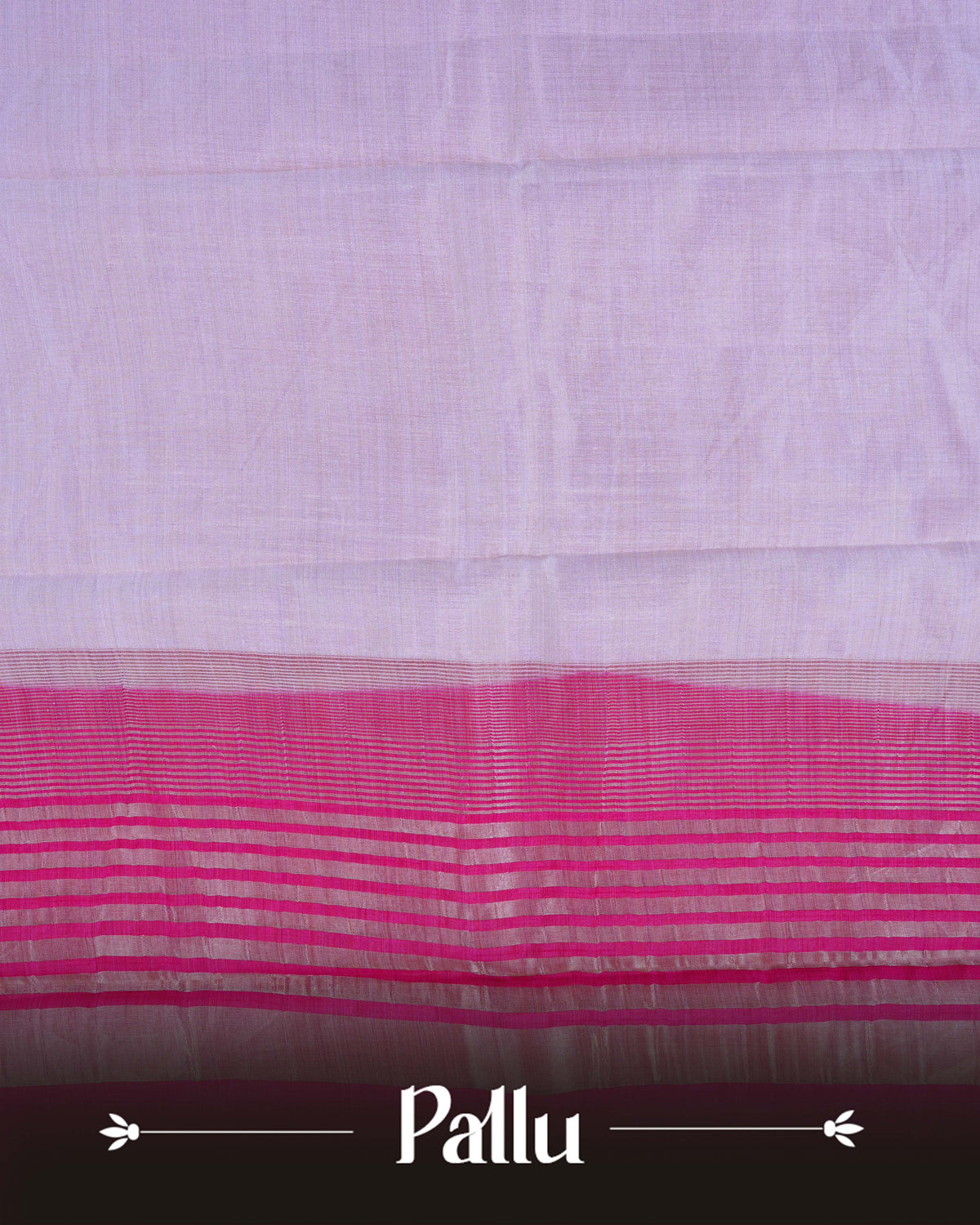 Cream colour Tussar silk saree Featuring Plain body, complemented by Contrast pink colour gold zari temple & zari border, paired with matching blouse piece.