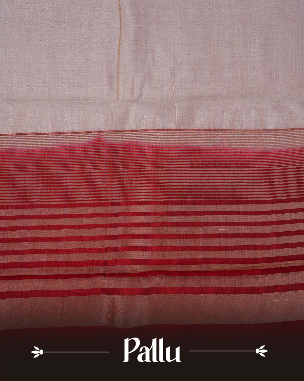 Cream colour Tussar silk saree Featuring Plain body, complemented by Contrast dark maroon colour gold zari peacock & mango motifs on border, paired with matching blouse piece.