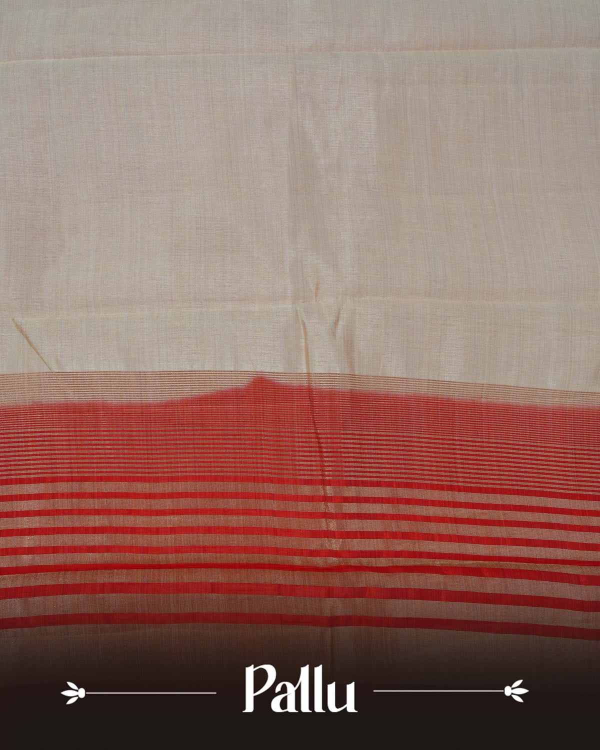Cream colour Tussar silk saree Featuring Plain body, complemented by Contrast red colour double border with zari detailing, paired with matching blouse piece.