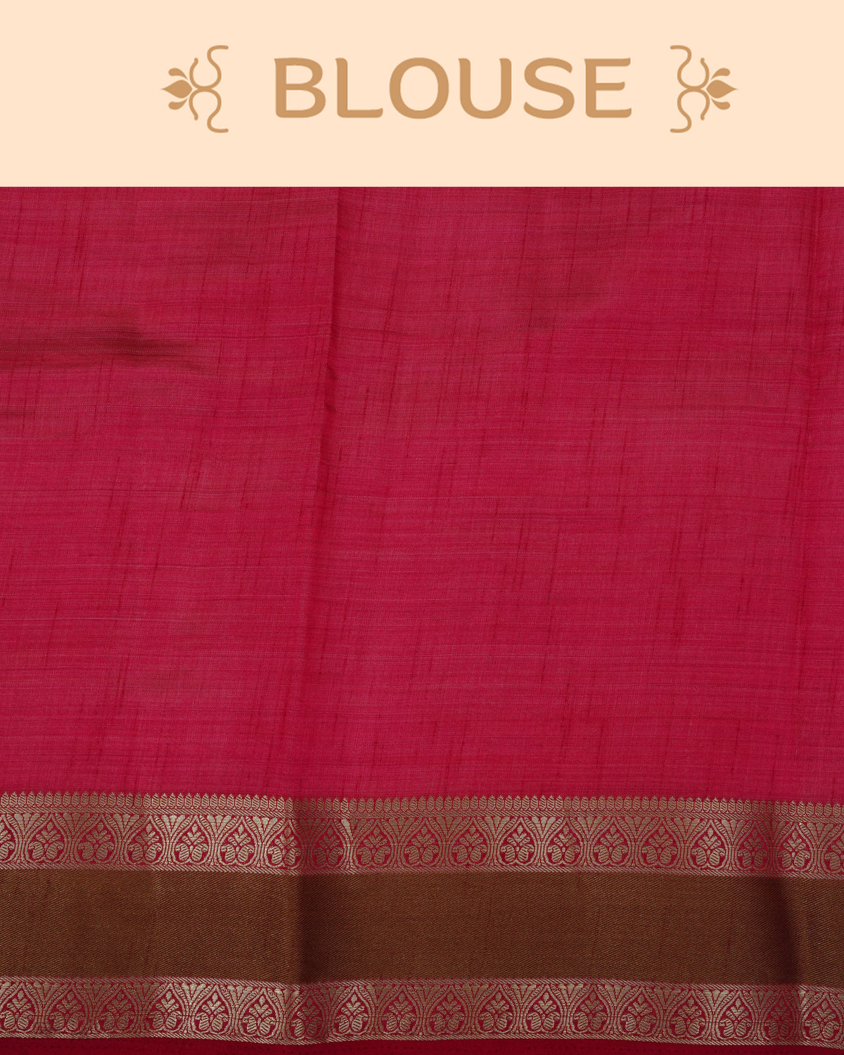 Cream colour Tussar silk saree Featuring Plain body, complemented by Contrast pink colour double border with zari detailing, paired with matching blouse piece.