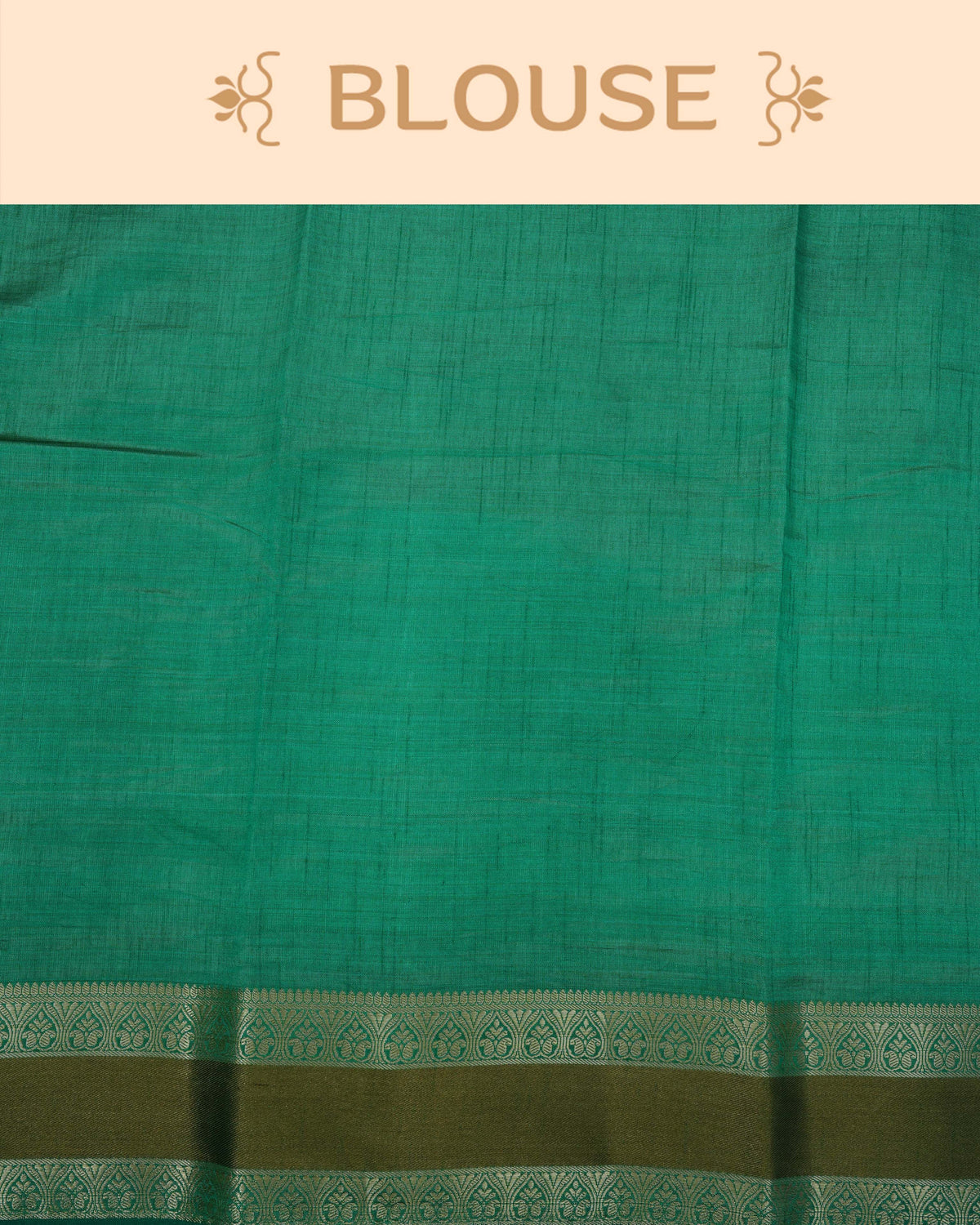 Cream colour Tussar silk saree Featuring Plain body, complemented by Contrast green colour double border with zari detailing, paired with matching blouse piece.