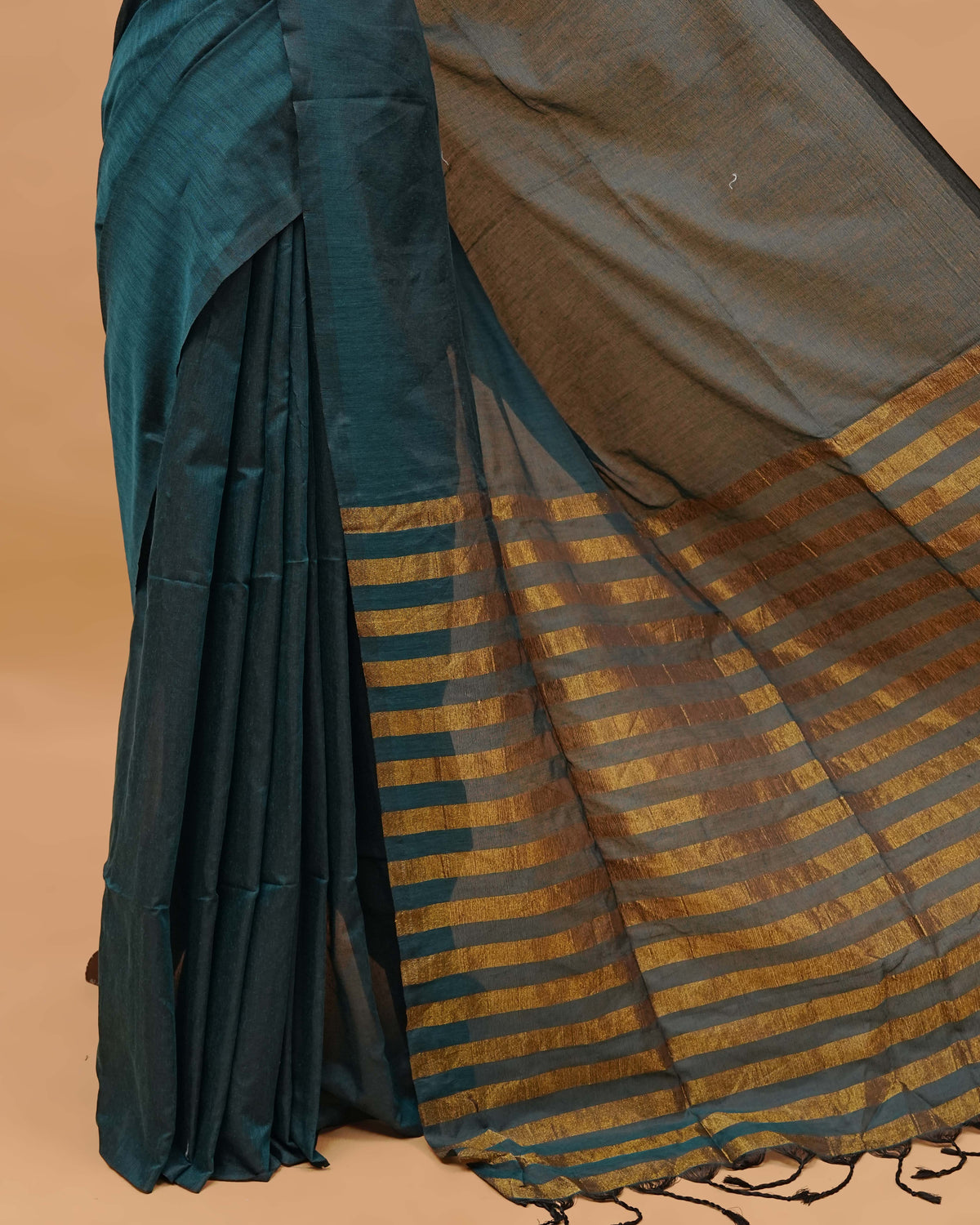 Dark Green Colour Mul Cotton Saree