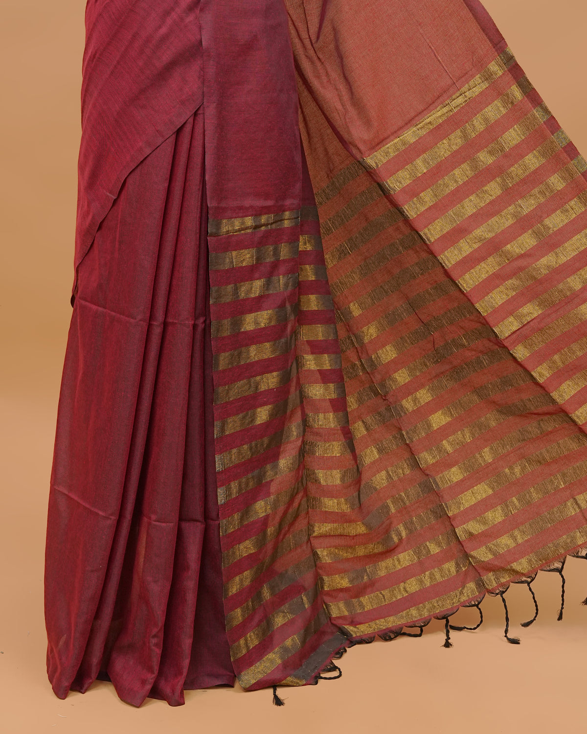 Maroon Colour Mul Cotton Saree