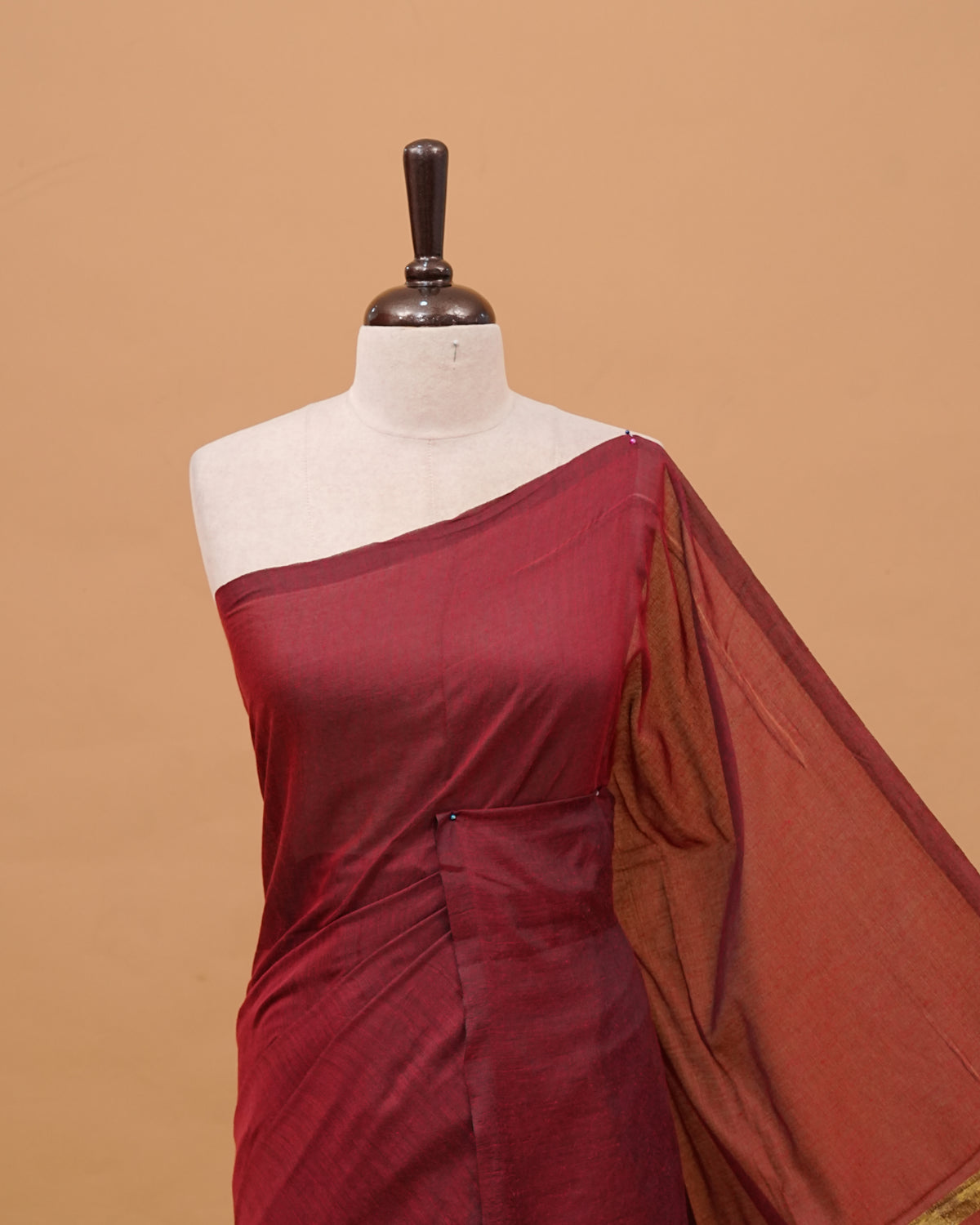 Maroon Colour Mul Cotton Saree