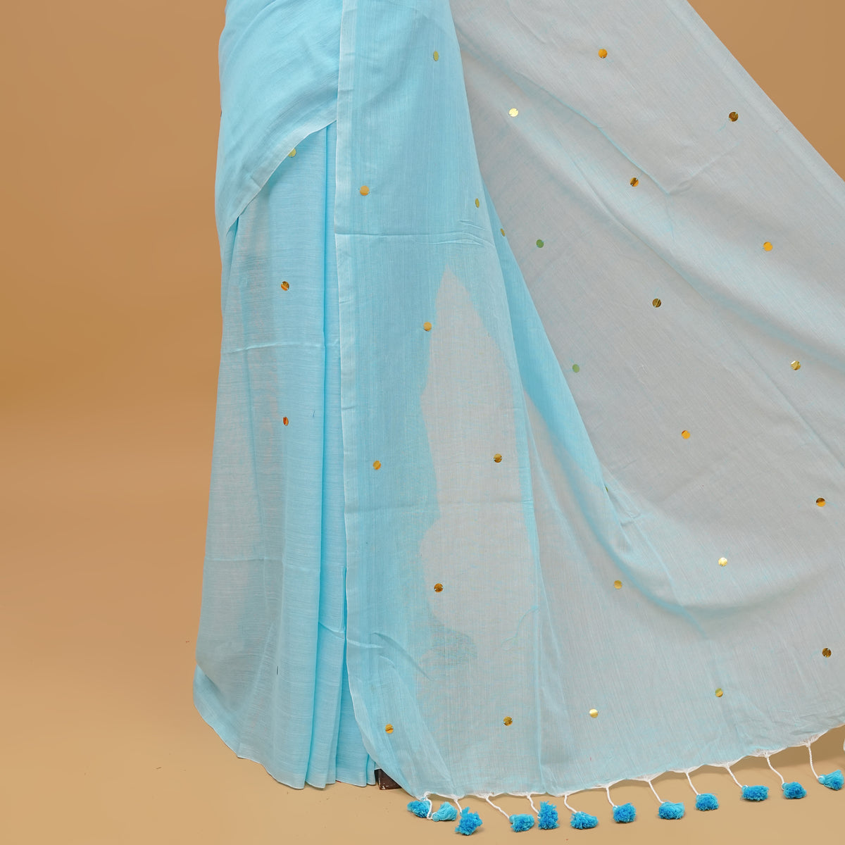 Sky blue Colour Mul Cotton saree