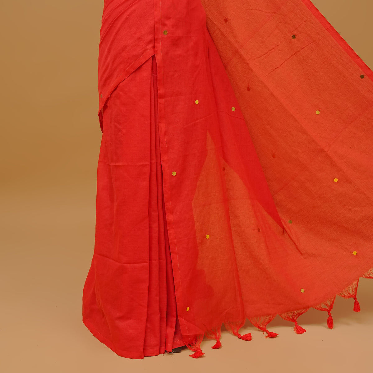 Red Colour Mul Cotton saree