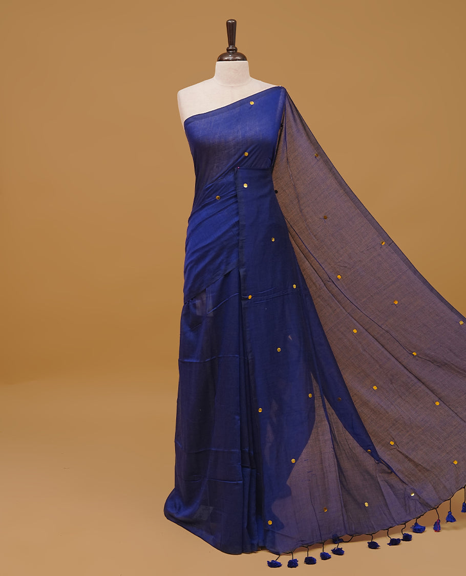 Blue Colour Mul Cotton saree