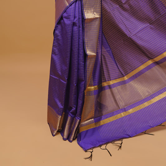 Royal purple colour semi silk saree