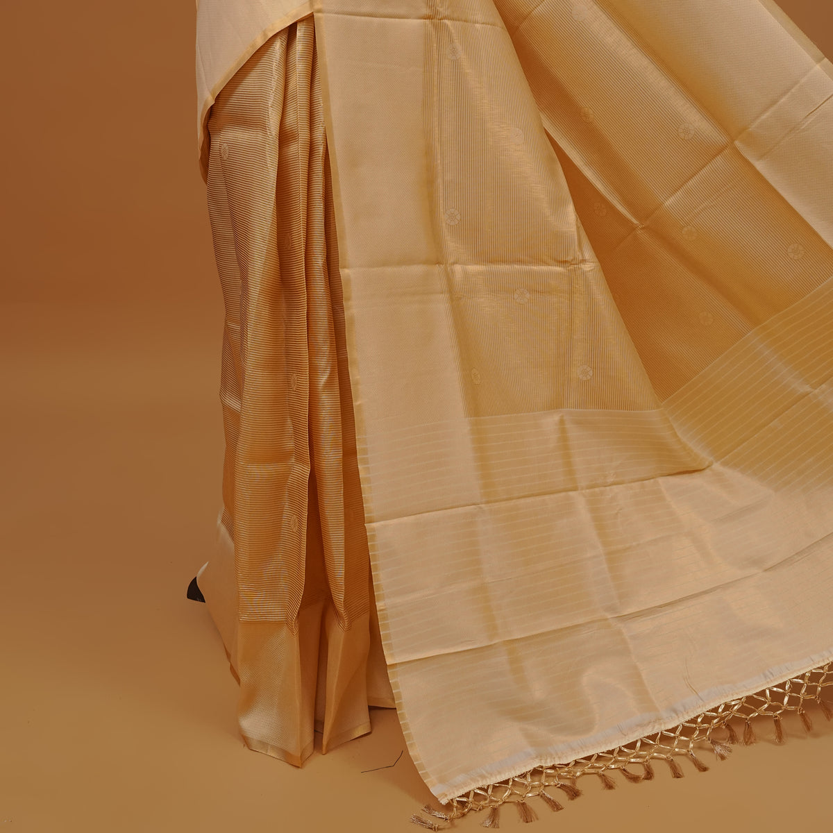 Cream colour Semi Silk Saree