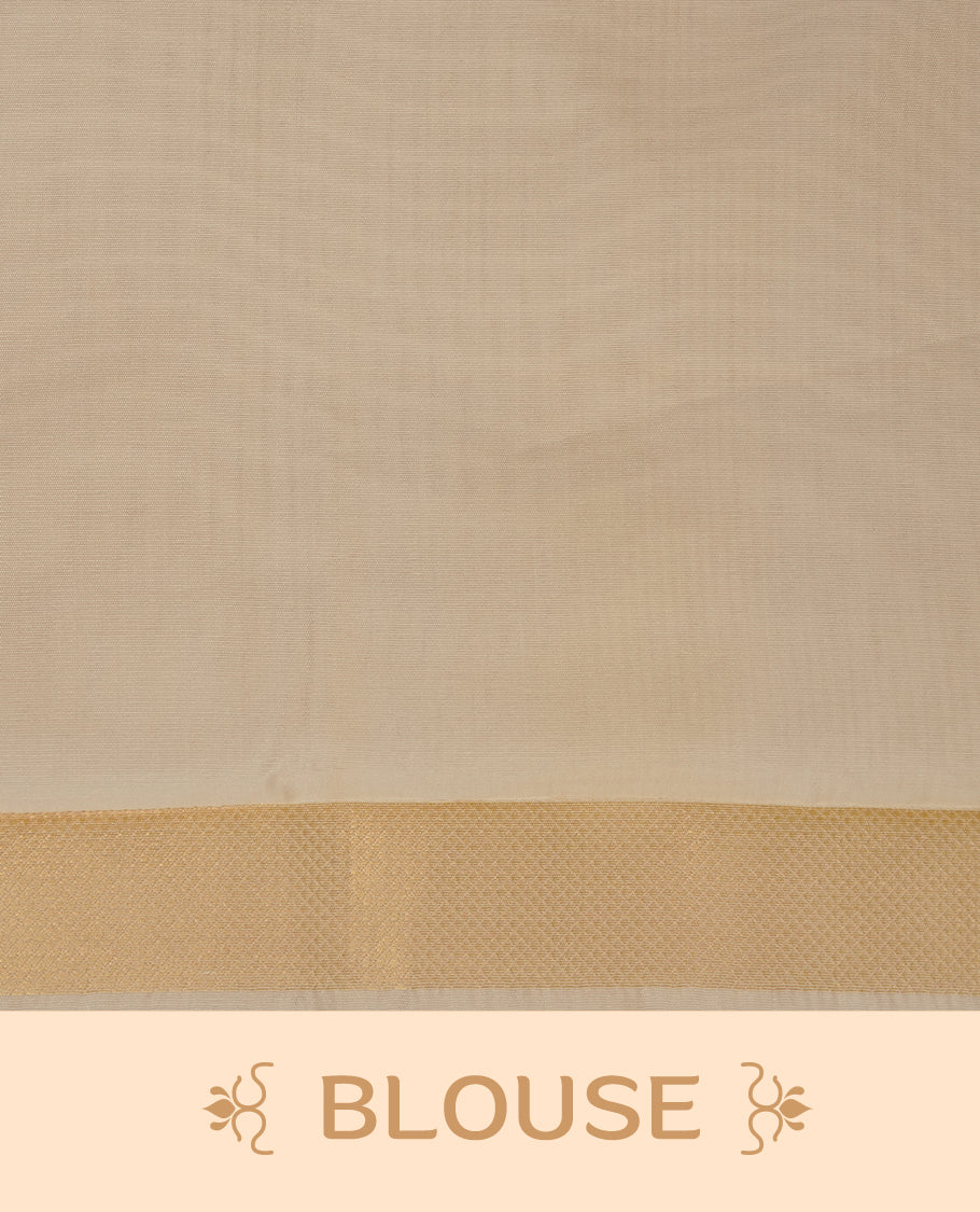 Cream colour Semi Silk Saree